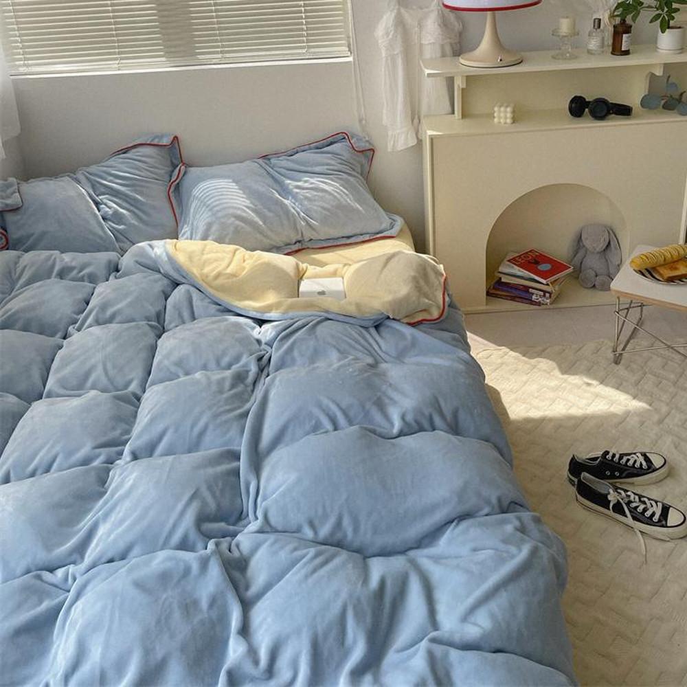 코지풀 마일드 극세사 파이핑 이불커버 세트 가을 겨울 침구세트