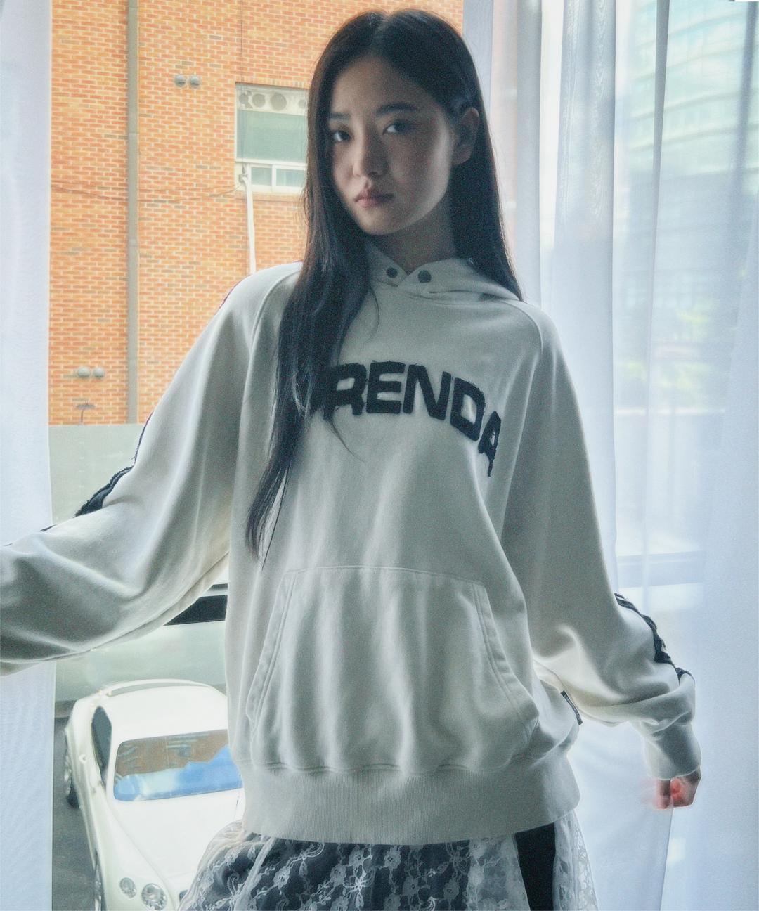 TWILL CUT-OFF RAGLAN HOODIE OATMEAL