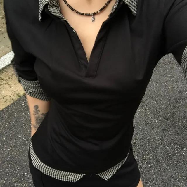 체크 슬림 셔츠