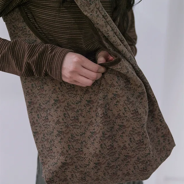 빈티지 플라워 스웨이드 숄더백 2color