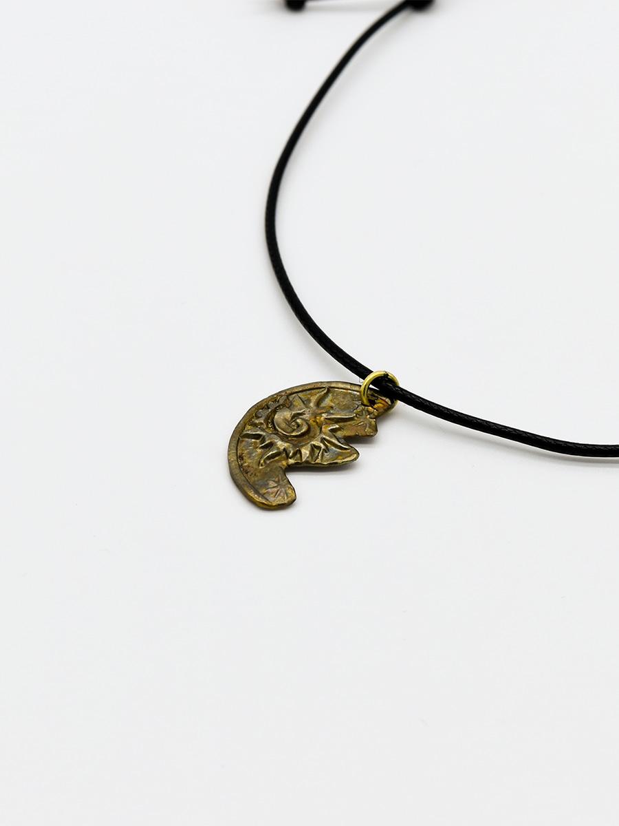 The Sun #05P BRASS 태양 반쪽 목걸이 LEFT