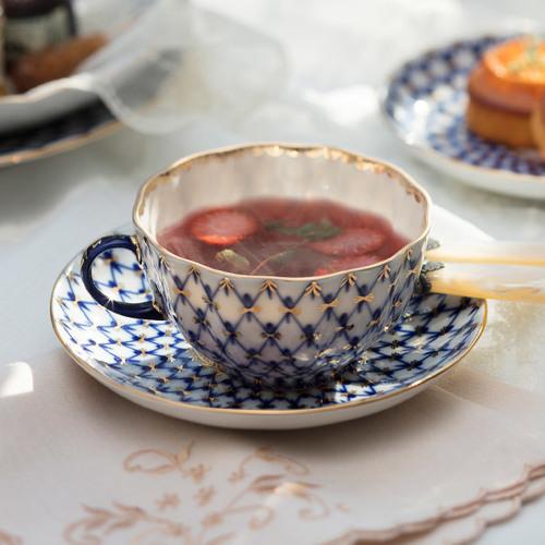 [추가 25%할인] 임페리얼포슬린 코발트넷 튤립 찻잔 세트 1인조 250ml