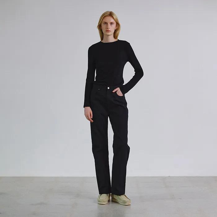 Straight soft jean_BLACK