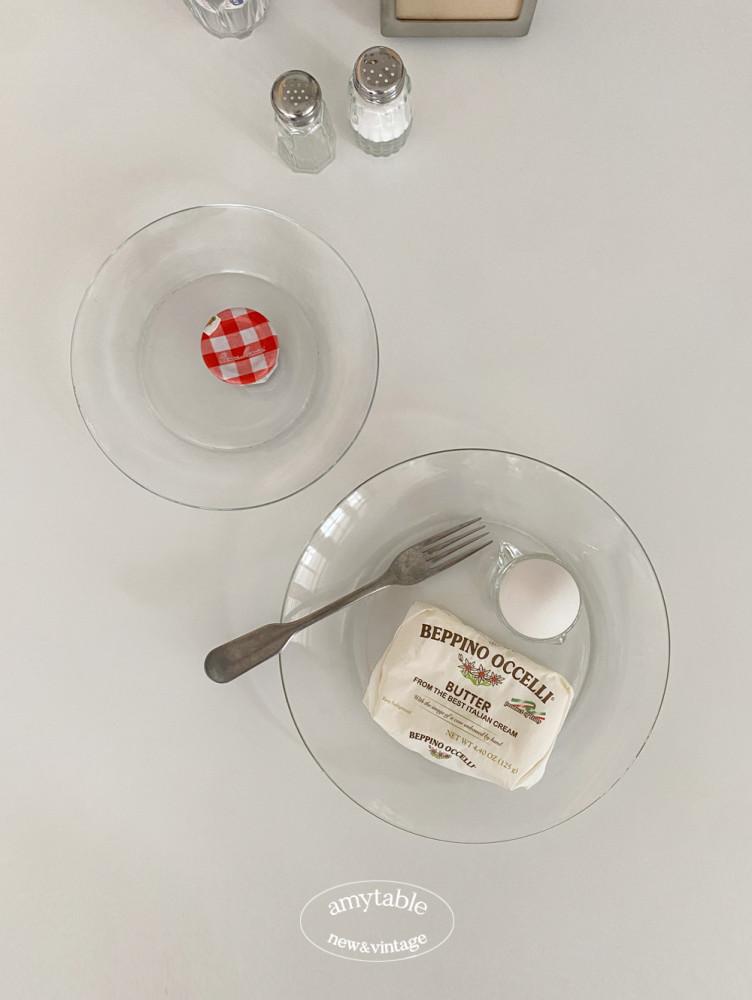 (에이미테이블) 투명 원형 플레이트 디저트 접시