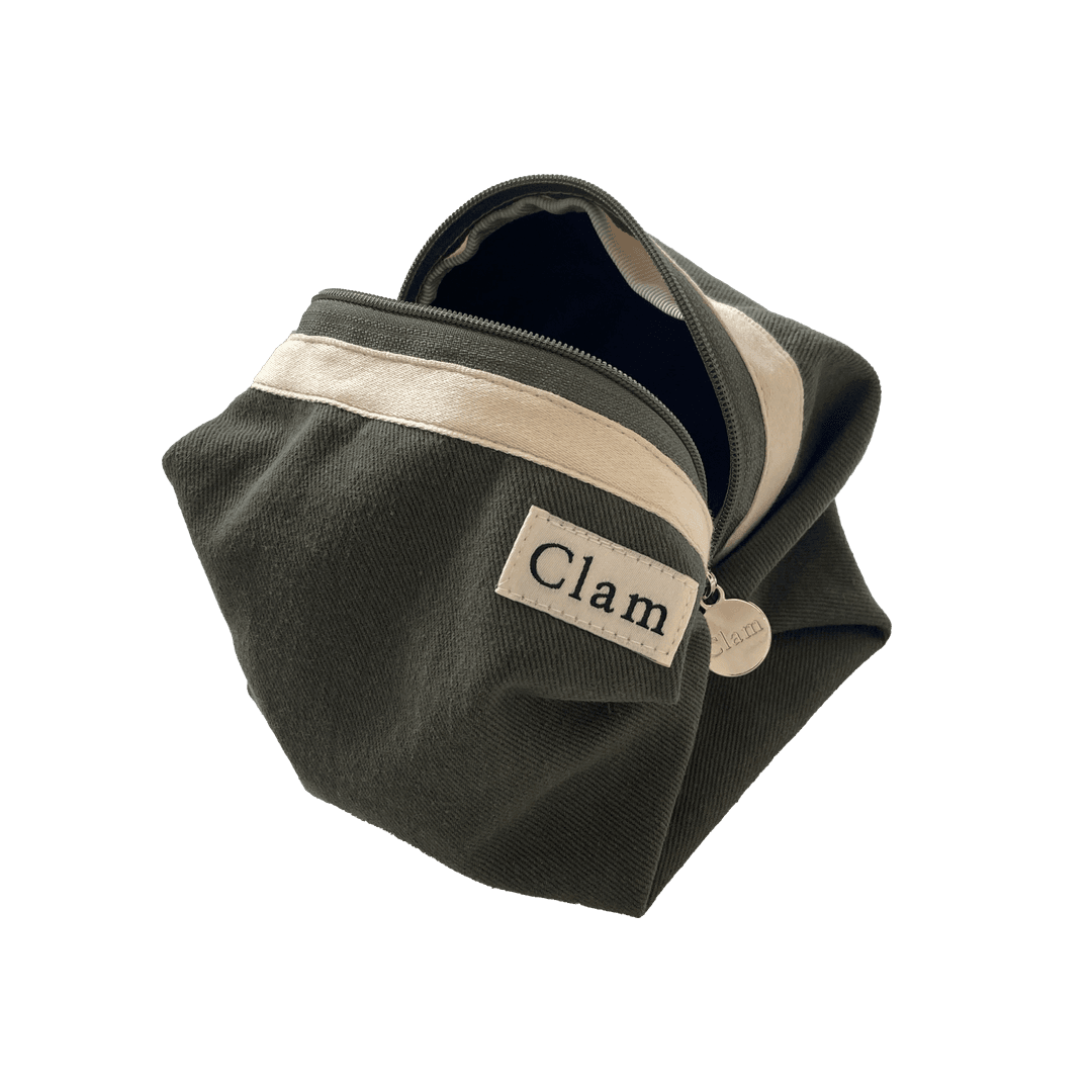 Clam round pouch _ Khaki