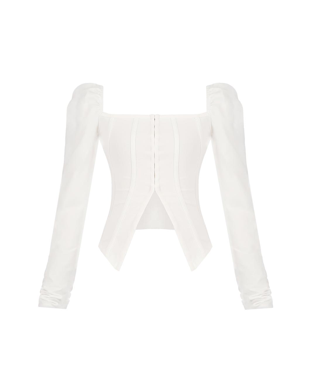 Forever corset top / 코르셋 퍼프 숄더 투웨이 롱슬리브 티셔츠
