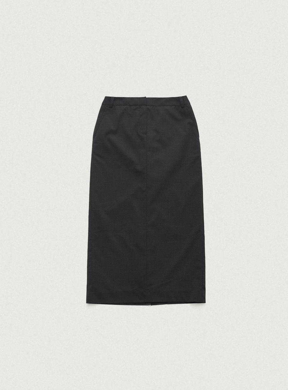 Mould Low Rise Maxi Skirt_Charcoal
