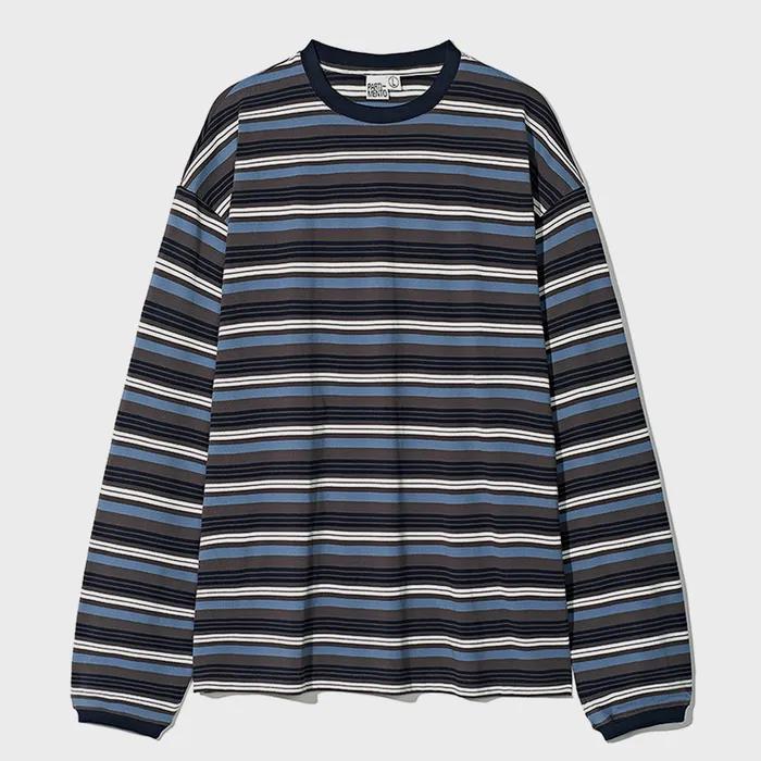 Ringer Triple Stripe Long Sleeve Brown