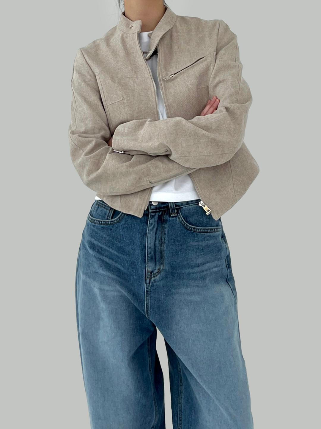 피그먼트 바이커 자켓 - jk