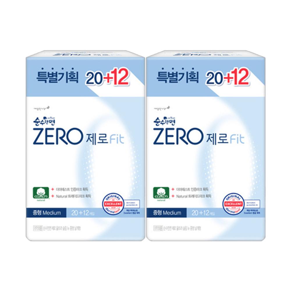 순수한면 제로 생리대 중형 64p 순면 안전한 친환경