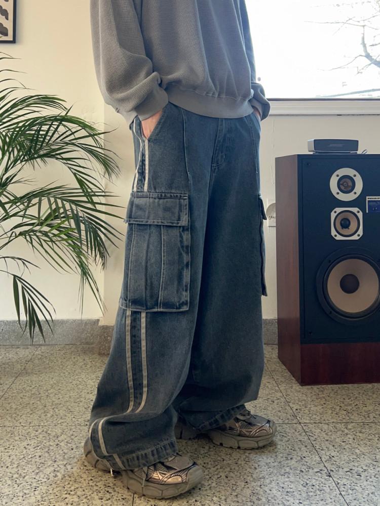 [추천] 러셀 트랙라인 워시드 카고 데님 (2color)