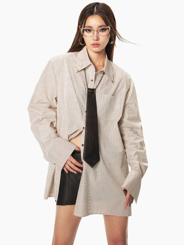 WESAME LAB 노티드 스트라이프 셔츠 & 타이   |   발란코드 [75028741]