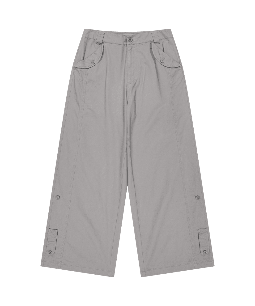 WASHED BUTTON TAB PANTS GREY