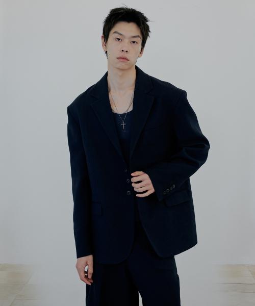 (m) 린넨 자켓_네이비