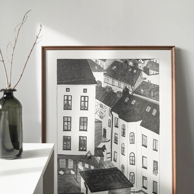 아트멘터리 Gardsutsikten 파인리틀데이 인테리어 드로잉 포스터 액자