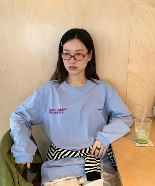 MM SYMBOL LOGO LONG SLEEVE T(SKY)