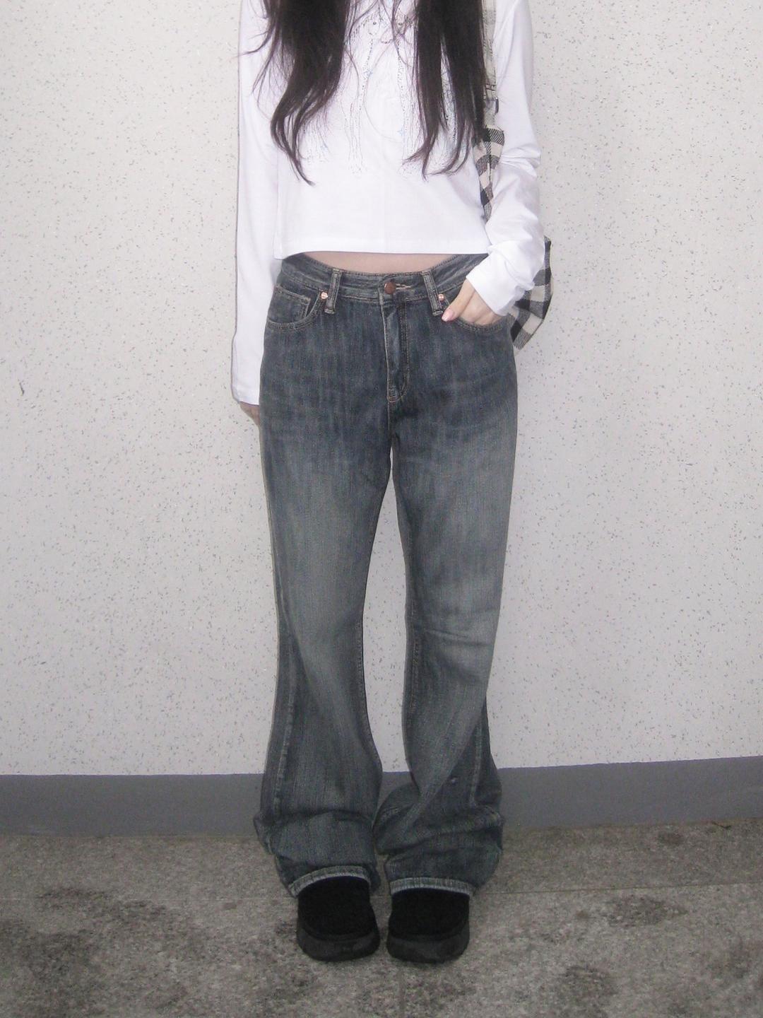 slub bootcut denim