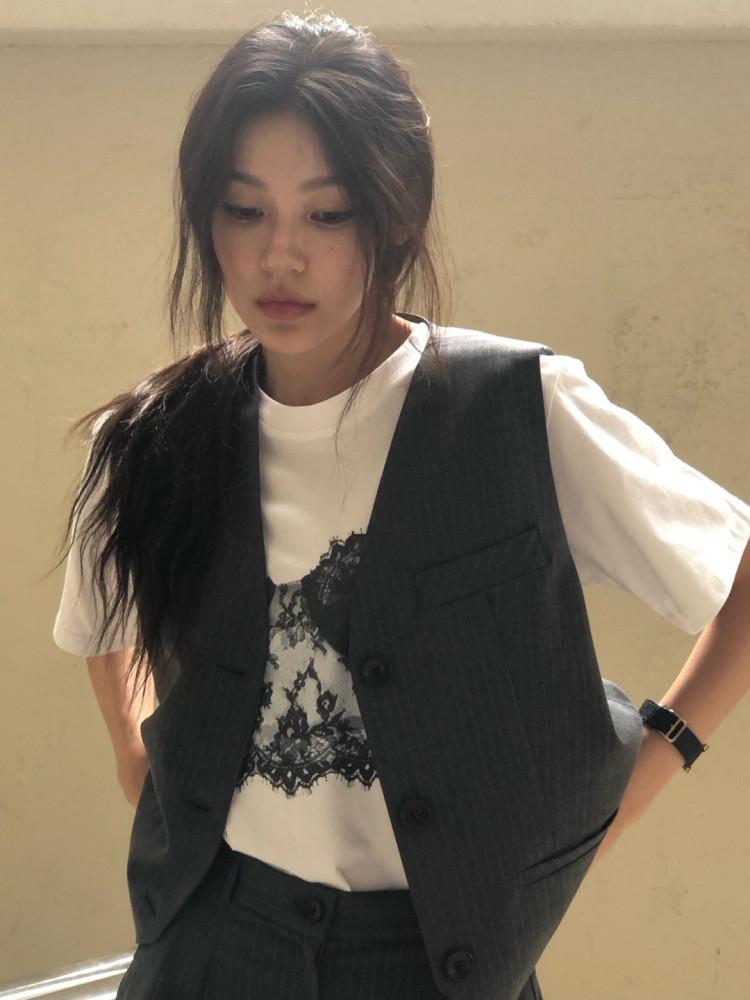 [루트] repeller 리펠러 24fw 포그 스트라이프 베스트 (2color)