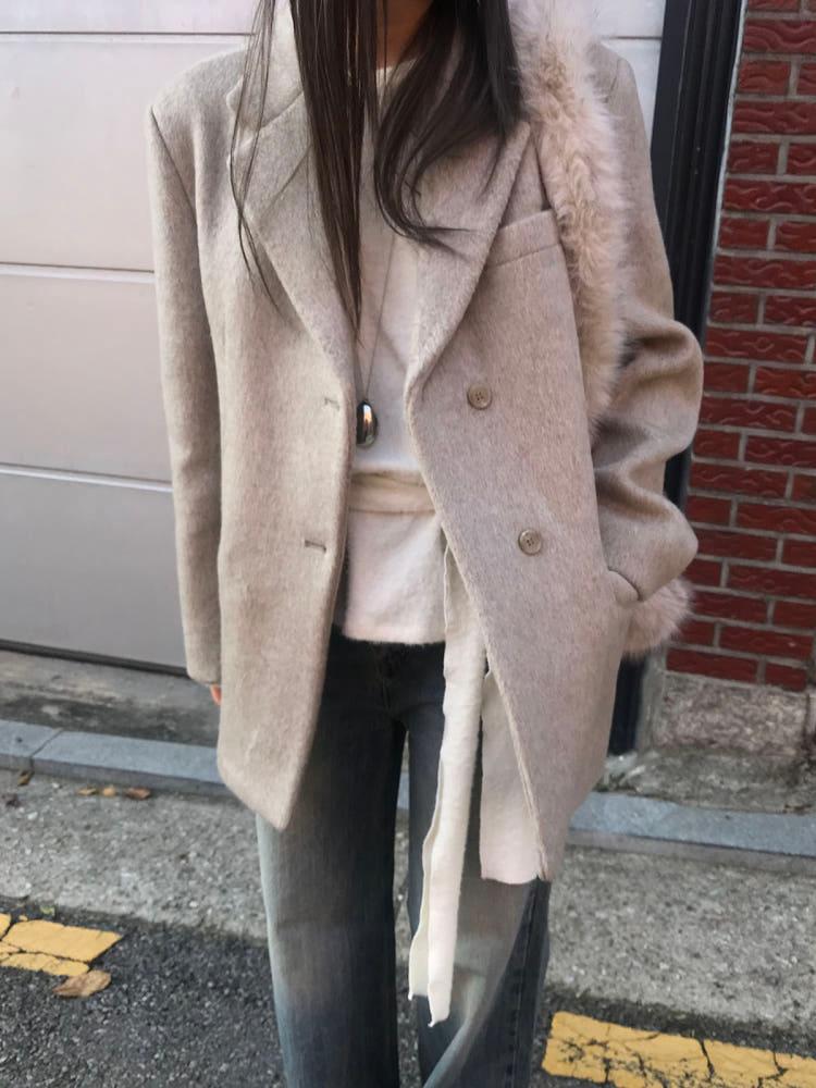 [미엔느] MUSE WOOL JACKET / 뮤즈 울 코트자켓 (2col)