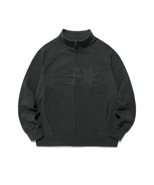 3STARS SWEAT JERSEY ZIP UP_CHARCOAL(NG2EFUM486A)