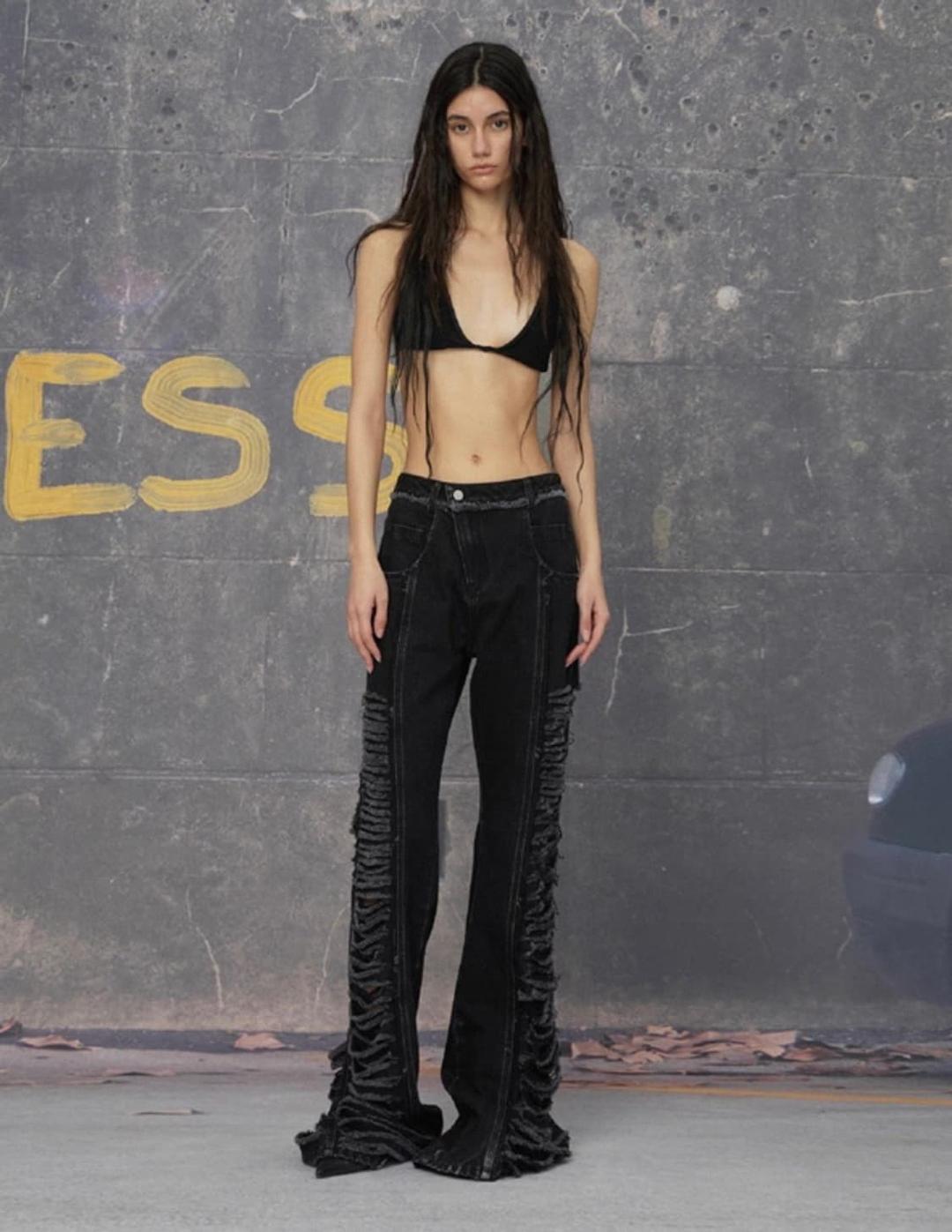 24ans 흑청 찢청 청바지 고스 펑크 유니크 | 후루츠패밀리