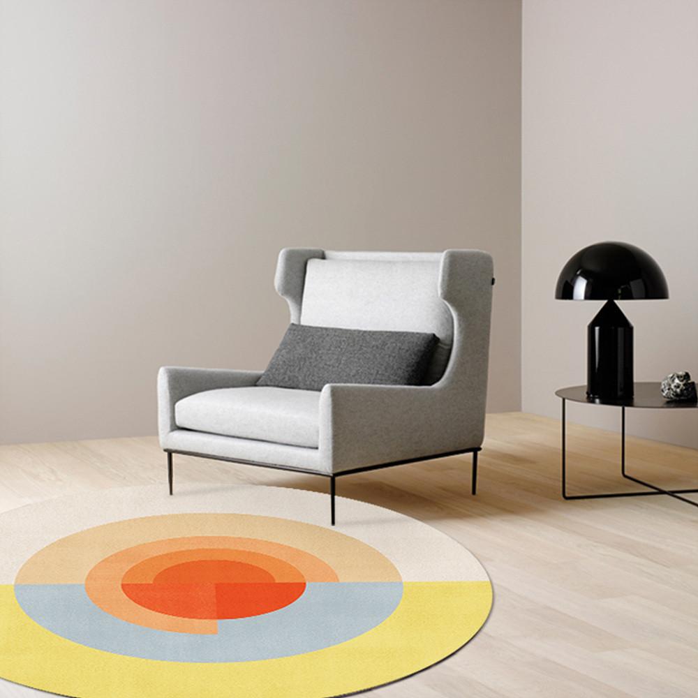 북유럽 원형 먼지없는 워셔블 러그 거실 단모 카페트