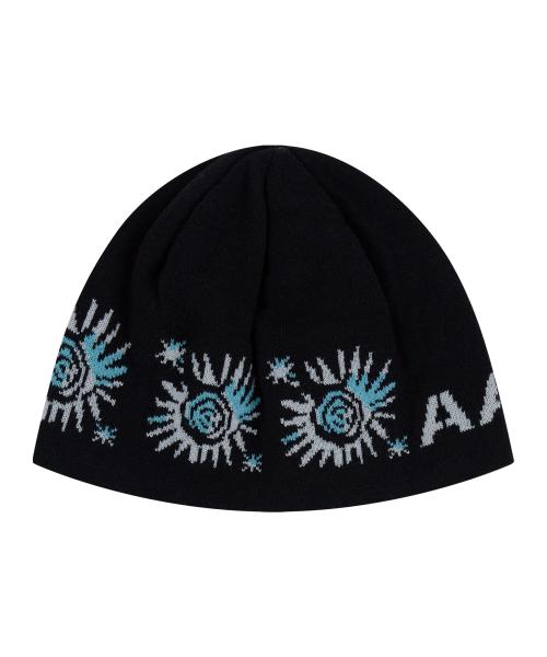 Small Sun Jacquard Beanie (Black)