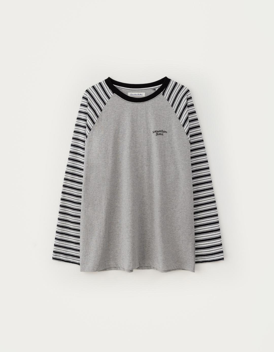 [Release] 2.27 출고 Niro Stripe Raglan Long Top - Grey(Black)