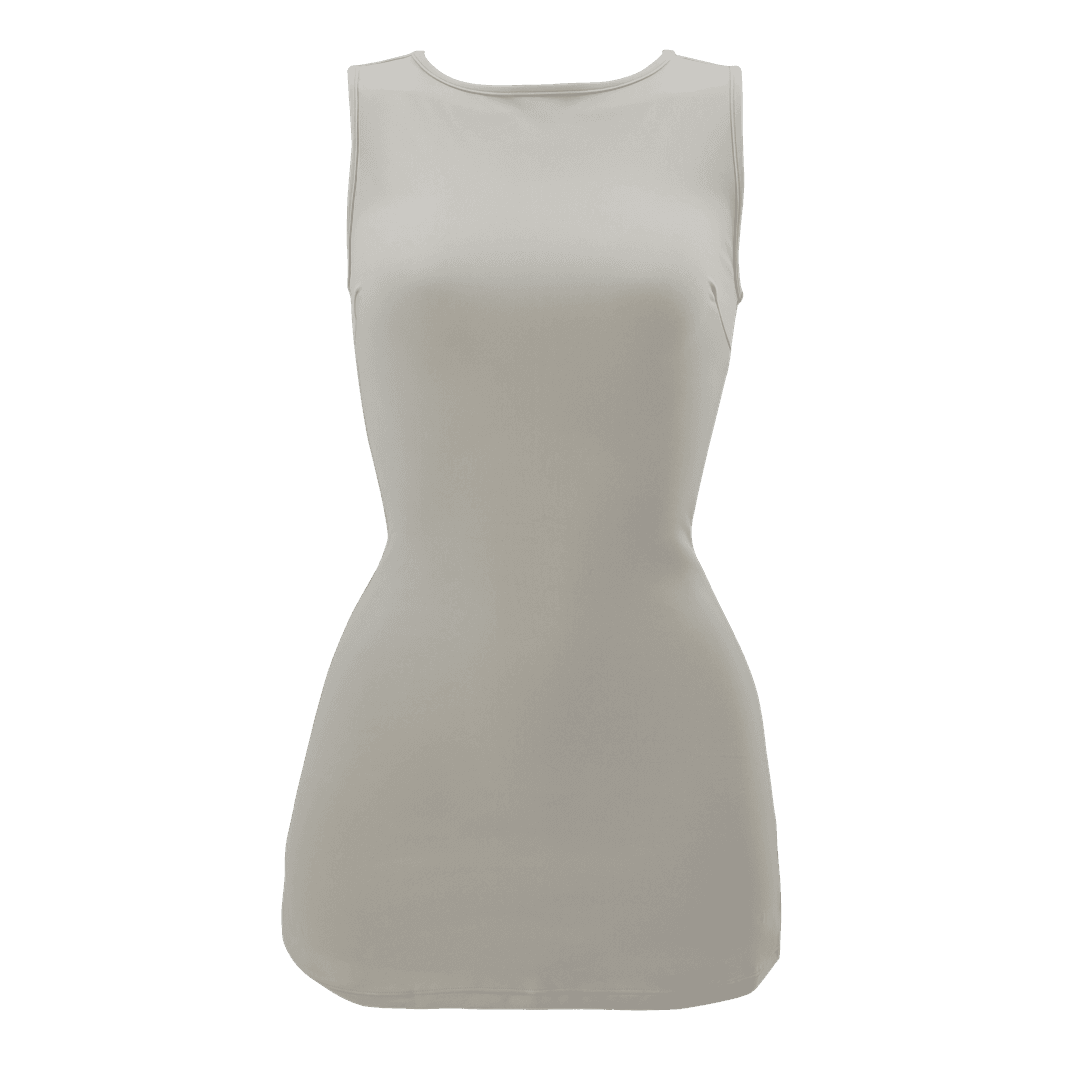 Boat Neck Mini Dress Bone