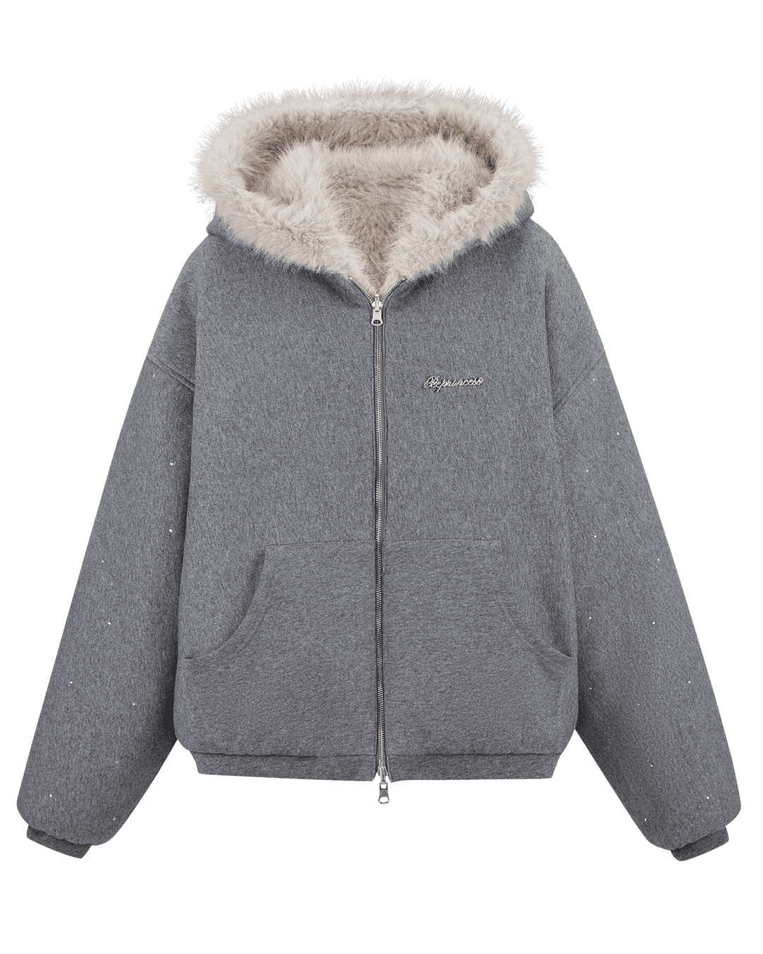 (2nd preorder) Kirakira 2way fur zip up (beige)