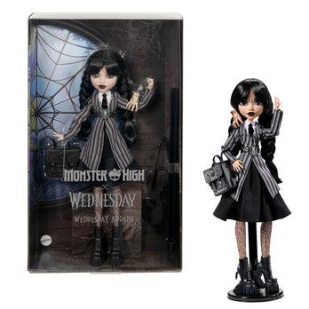 Monster High Wednesday Collectible Doll, Wednesday Addams in Nevermore Academy Uniform With Thing