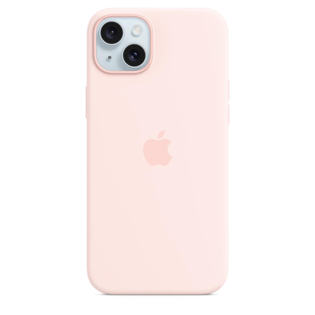 MagSafe형 iPhone 15 Plus 실리콘 케이스 - 라이트 핑크