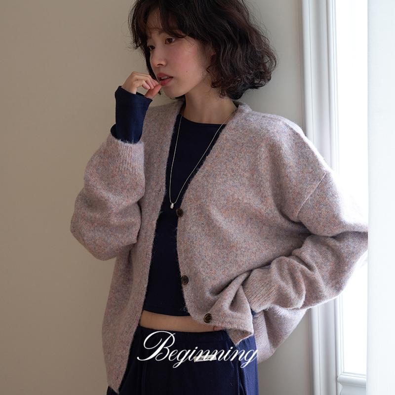프롬비기닝 [MADE]코튼캔디 루즈 울 가디건 (3color) (출근룩 가을 오피스룩 빈티지 꾸안꾸 출근 가을상의 가을출근룩 가을신상 개강룩)
