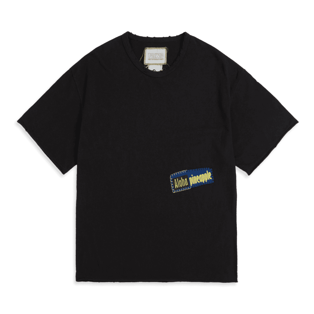 Aloha pineapple patchwork tee in charcoal