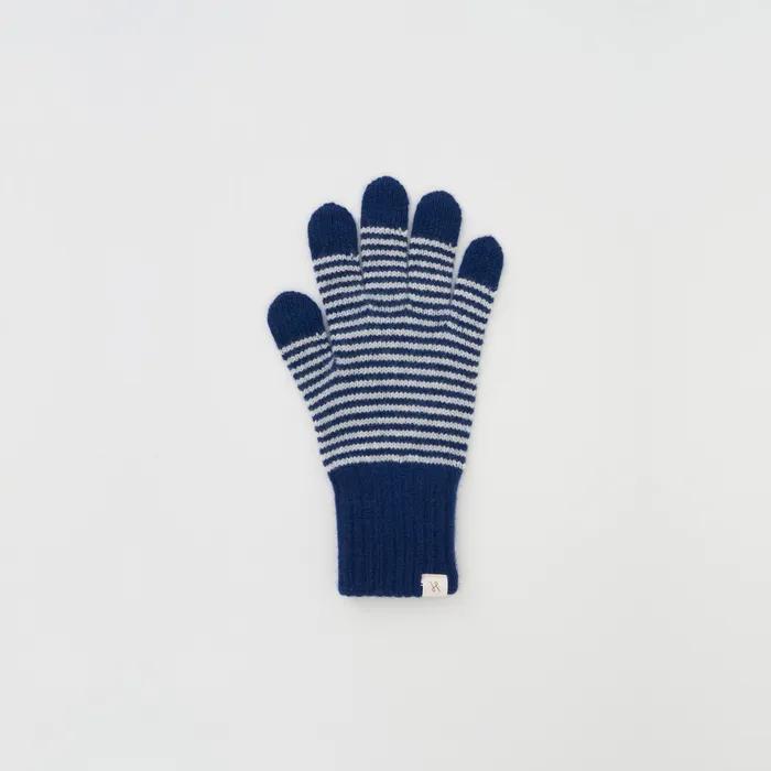 Stripe Knit Gloves (Navy Stripe)