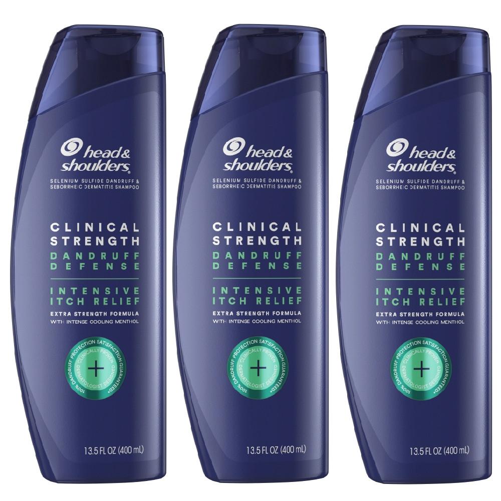 헤드앤숄더 미국산 클리니컬 스트렝스 이치 릴리프 비듬 샴푸 쿨맨솔 400ml 3팩