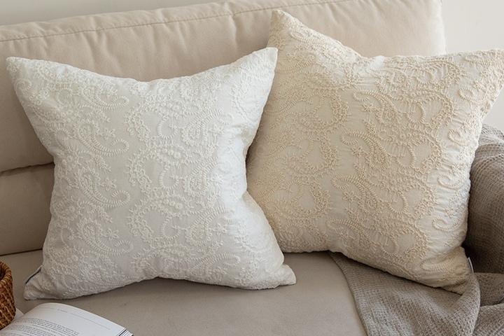 허쉬 자수 쿠션커버 2color