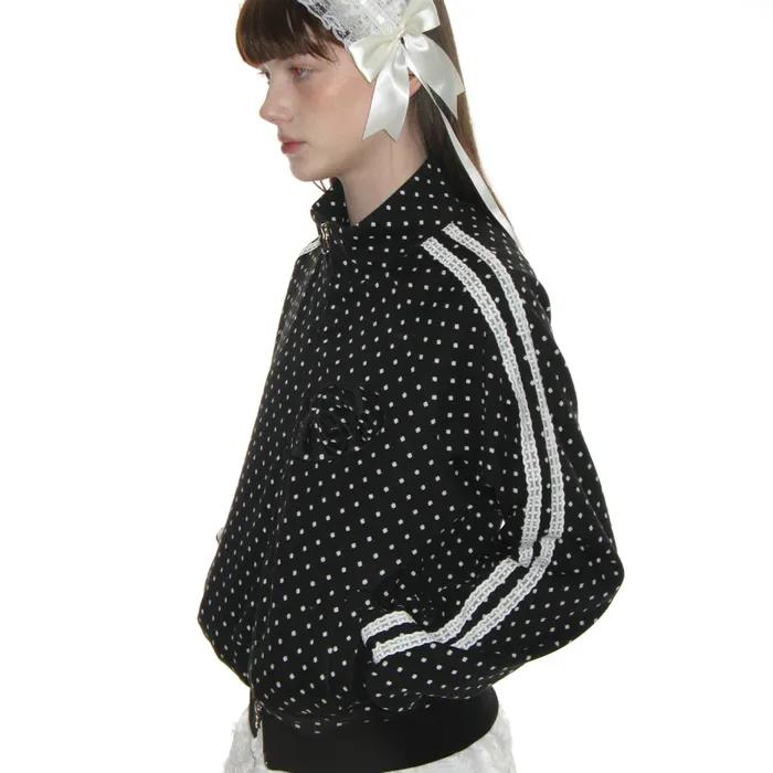 ROSE DOT TRACK JACKET_BLACK