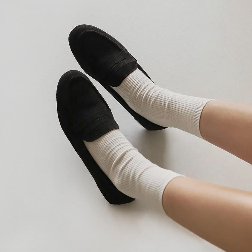 사뿐 버딘즈 스웨이드 페니로퍼 (1cm)