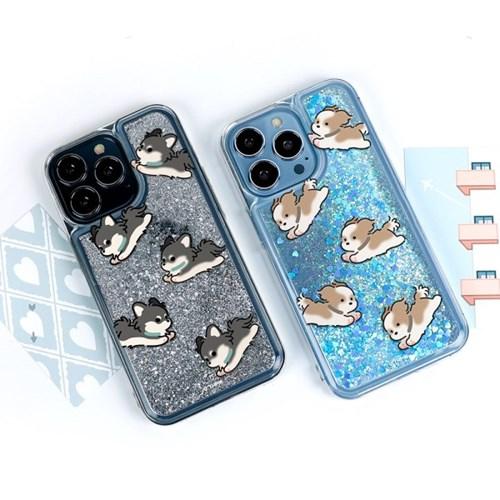 왕왕 귀여워 블링 글리터 케이스 시츄 왕왕