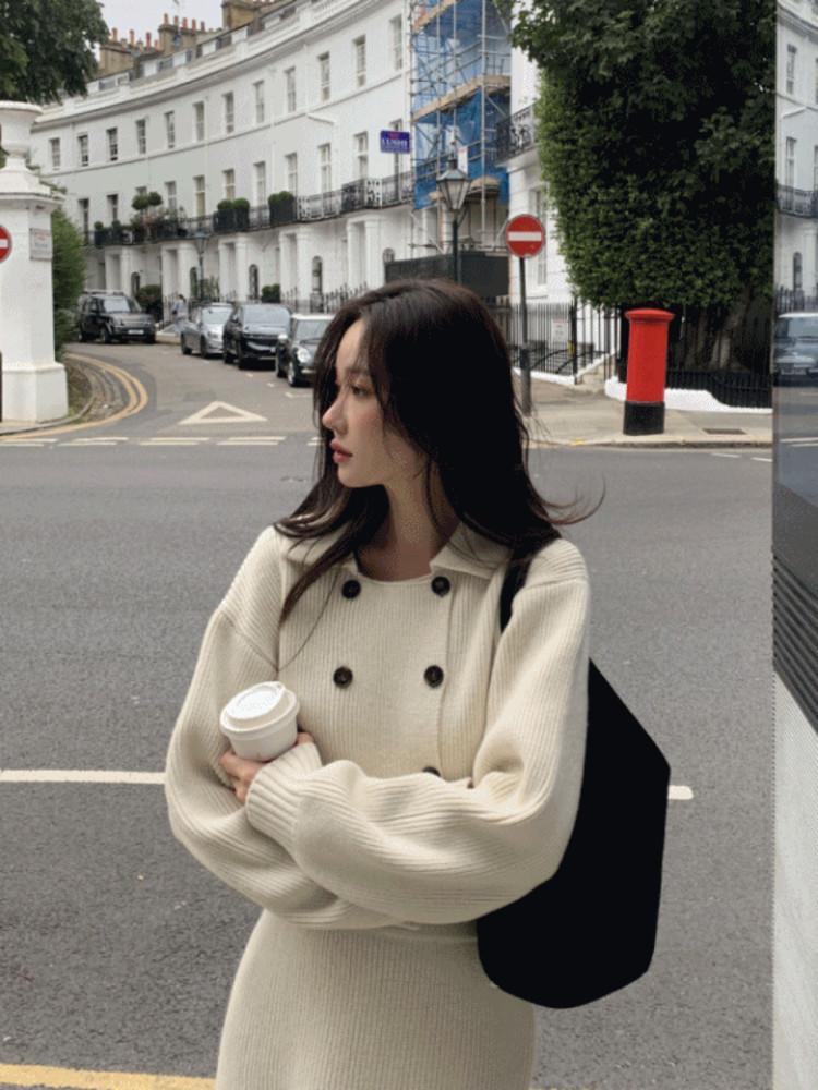 마르티 더블 울 가디건