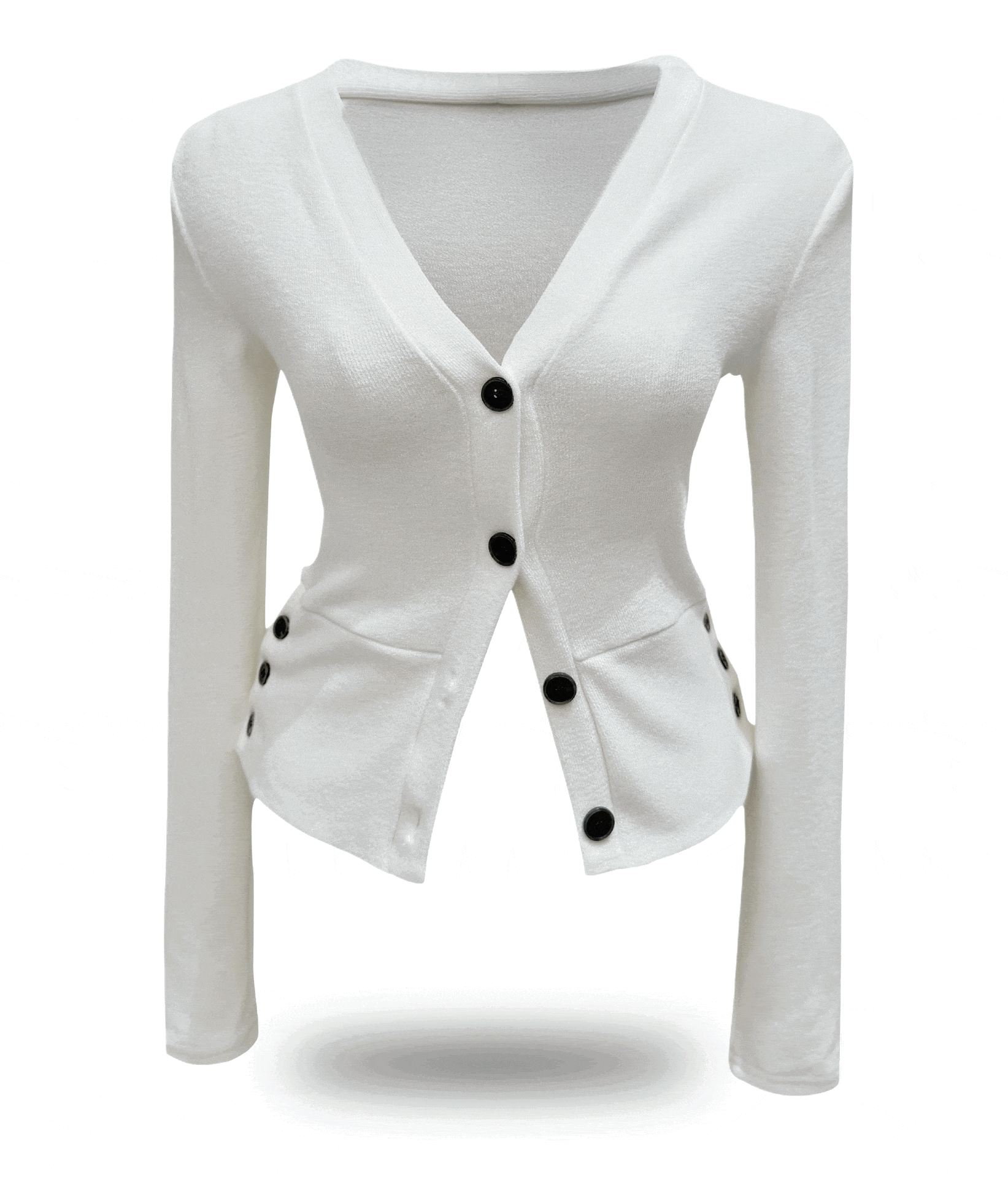 Button slim v-neck knit cardigan (3color)