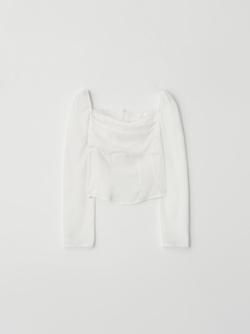 제니오 [팝업 BEST][made] 클린스퀘어 레이스 블라우스