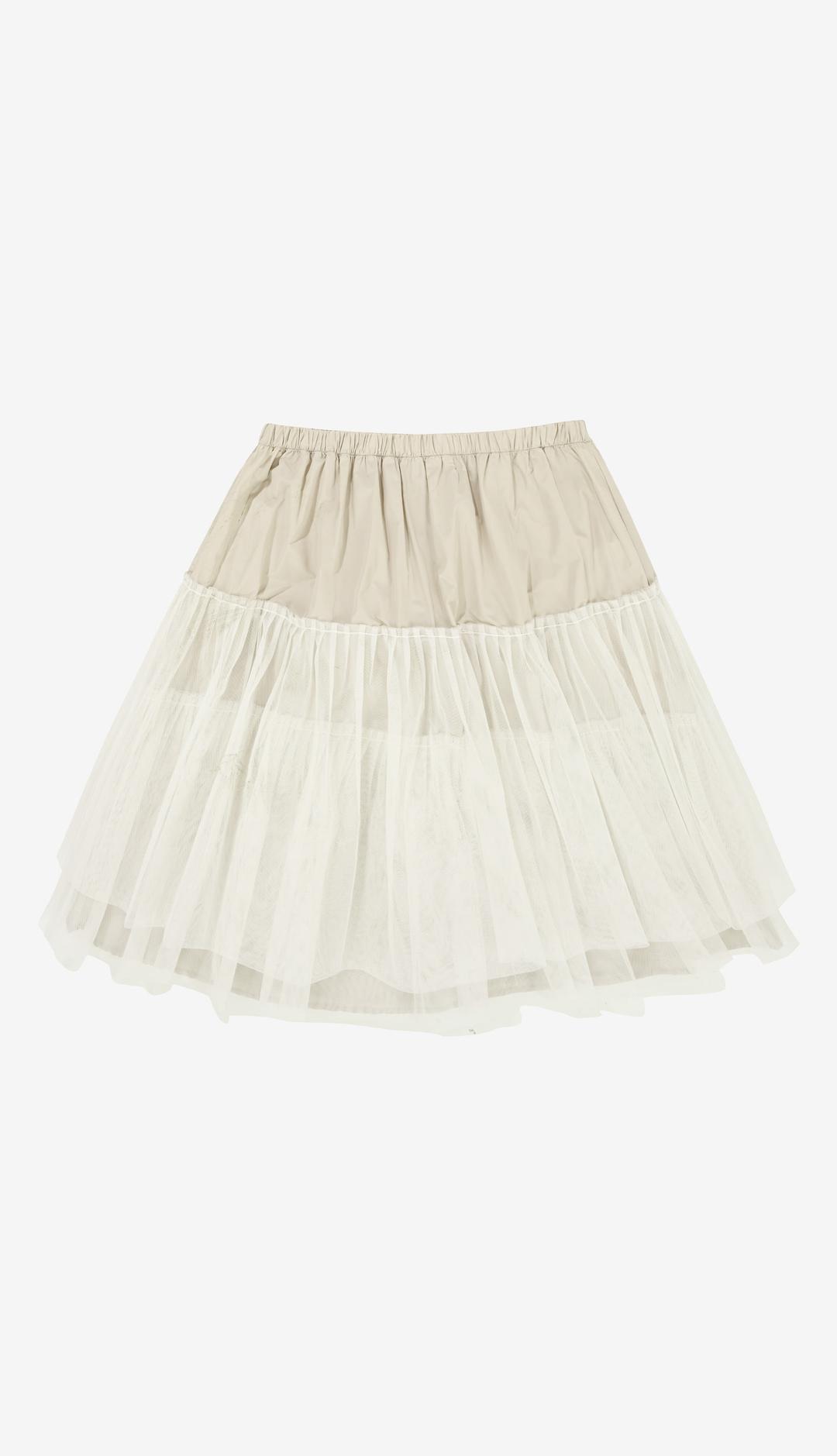 246. Mesh Flare SK _ Ivory