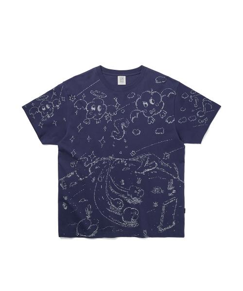 Pixel World Tee Light Navy