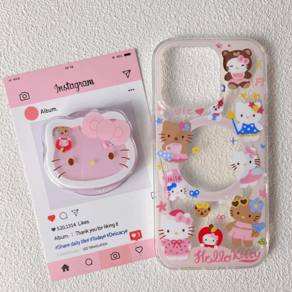 핑크 썸머 오션 키티 서핑 케이스