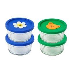 글라스락 위글위글 햇밥용기 원형 350ml 4조세트