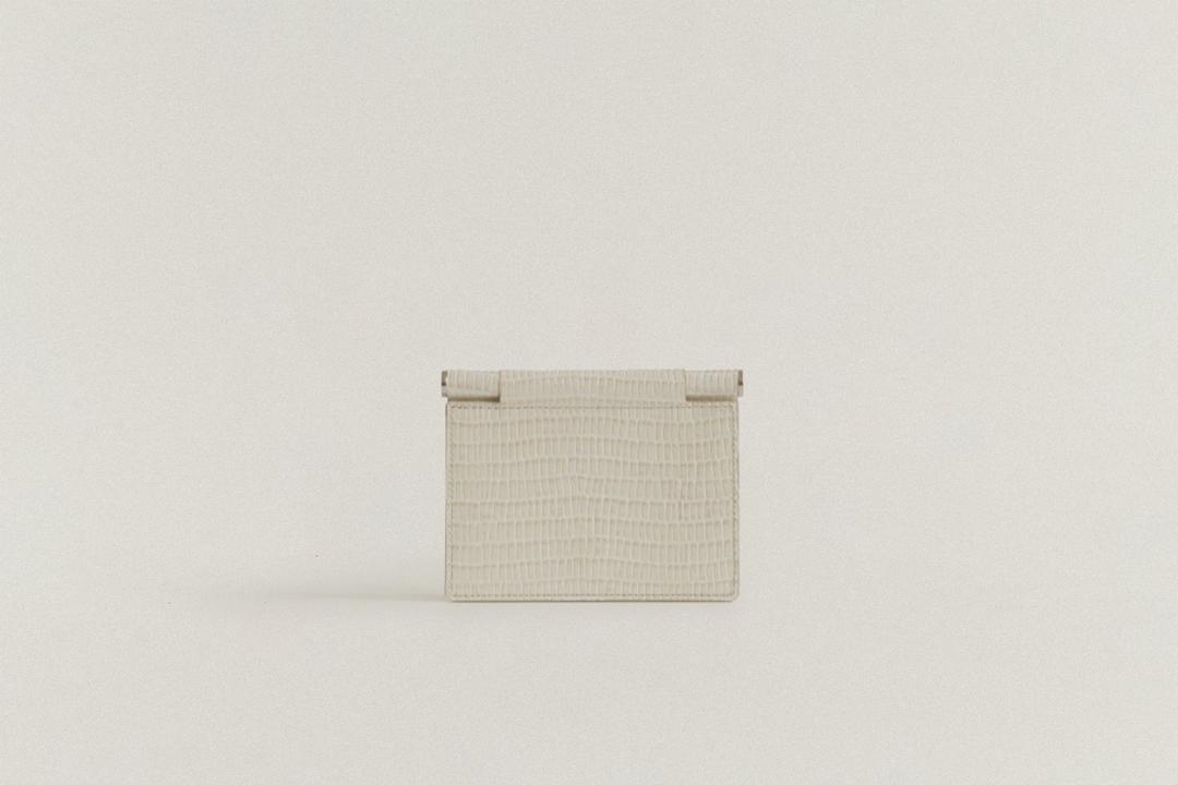PORTE CARTES DE VISITE PAUMELLE LIZARD WHITE