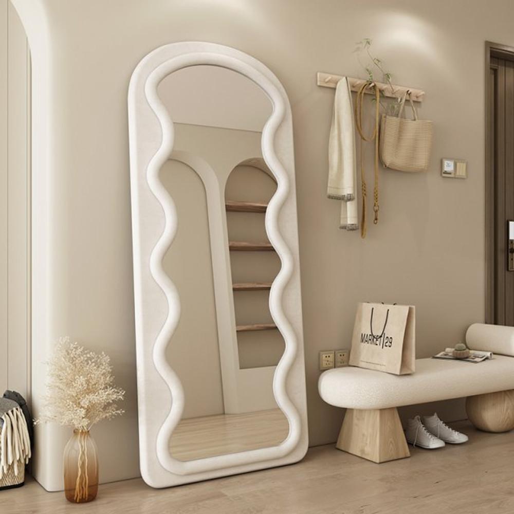 비정형 물결 웨이브 전신 거울 스탠드 공룡알 스탠드 60x160cm