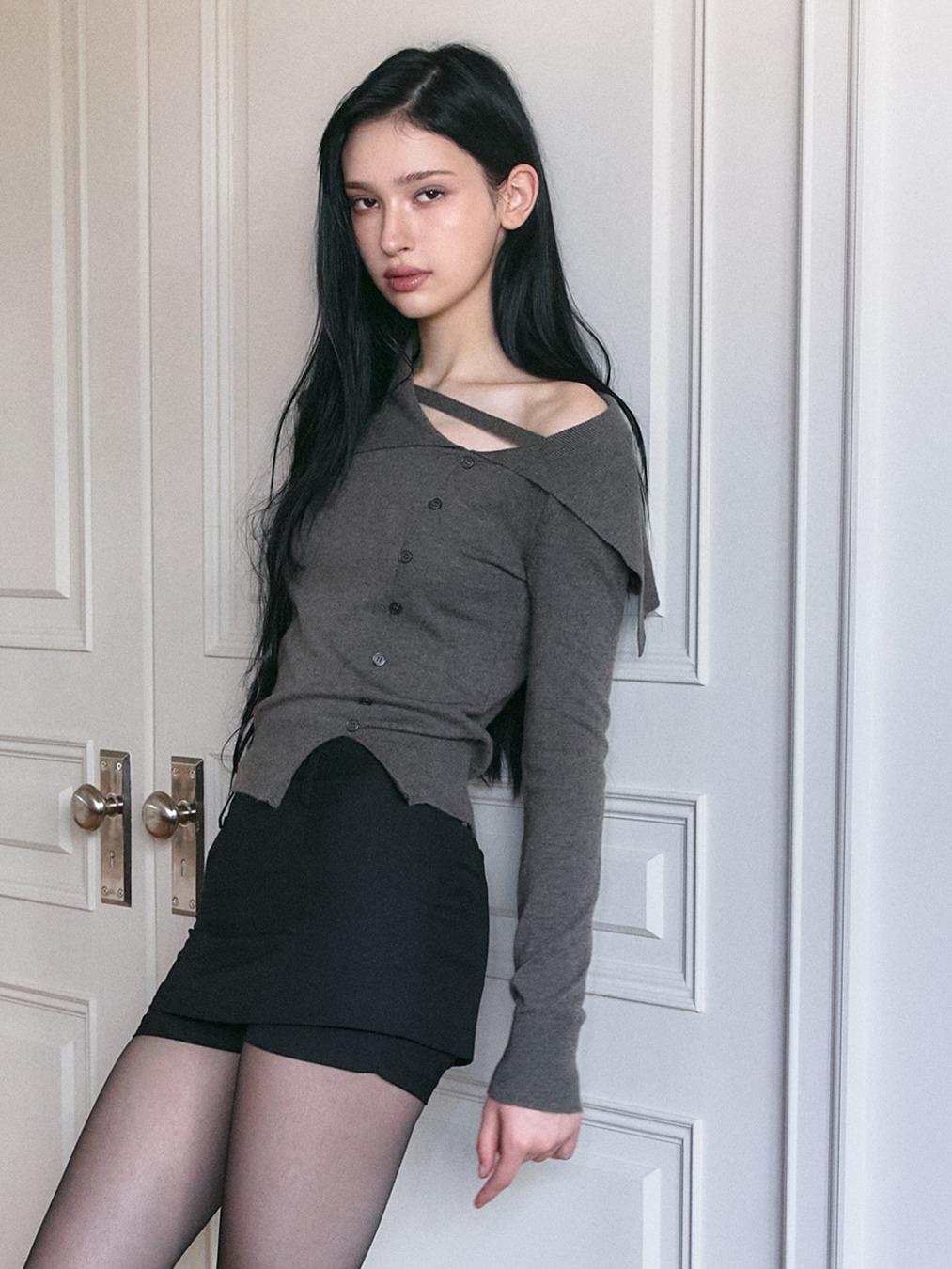 [11/12 예약배송]Sailor strap knit (Charcoal)